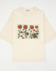 POLLIN Signature 05 oversized T-shirt in ecru, front view